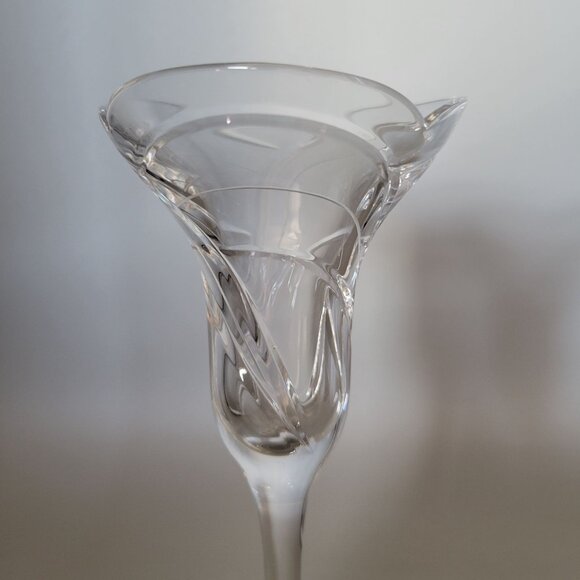 Rogaska Maestro Crystal Art Nouveau Style Light Candlesticks Pair Set of 2 - Picture 4 of 6